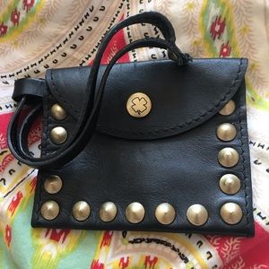 LUCKY BRAND CARD HOLDER, MONEY HOLDER. BLACK LEATHER NWOT